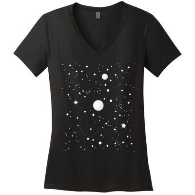 Stargazing Astronomy Lover Astrological Constellations Women's V-Neck T-Shirt