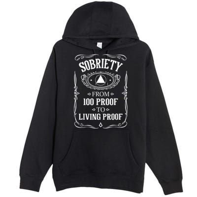 Sobriety Anniversary Living Proof NA AA Recovery Premium Pullover Hoodie