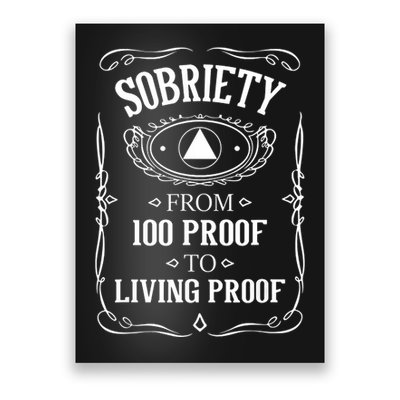 Sobriety Anniversary Living Proof NA AA Recovery Poster