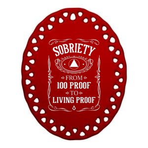 Sobriety Anniversary Living Proof NA AA Recovery Ceramic Oval Ornament