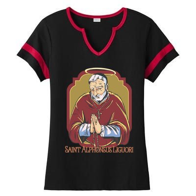 St Alphonsus Liguori Catholic Patron Saint Of Lawyers Funny Gift Ladies Halftime Notch Neck Tee