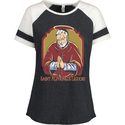 St Alphonsus Liguori Catholic Patron Saint Of Lawyers Funny Gift Enza Ladies Jersey Colorblock Tee