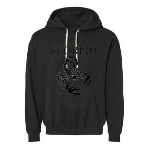 Scorpio Astrology Large Scorpion Zodiac Sign & Scorpio Name Garment-Dyed Fleece Hoodie