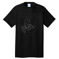 Scorpio Astrology Large Scorpion Zodiac Sign & Scorpio Name Tall T-Shirt