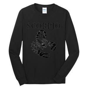 Scorpio Astrology Large Scorpion Zodiac Sign & Scorpio Name Tall Long Sleeve T-Shirt