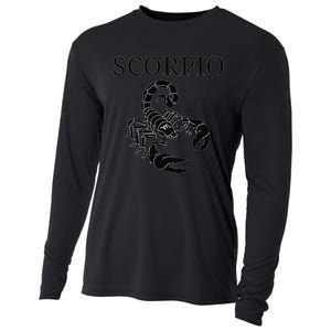 Scorpio Astrology Large Scorpion Zodiac Sign & Scorpio Name Cooling Performance Long Sleeve Crew