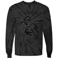 Scorpio Astrology Large Scorpion Zodiac Sign & Scorpio Name Tie-Dye Long Sleeve Shirt