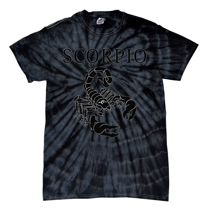 Scorpio Astrology Large Scorpion Zodiac Sign & Scorpio Name Tie-Dye T-Shirt