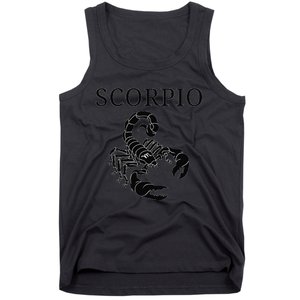 Scorpio Astrology Large Scorpion Zodiac Sign & Scorpio Name Tank Top