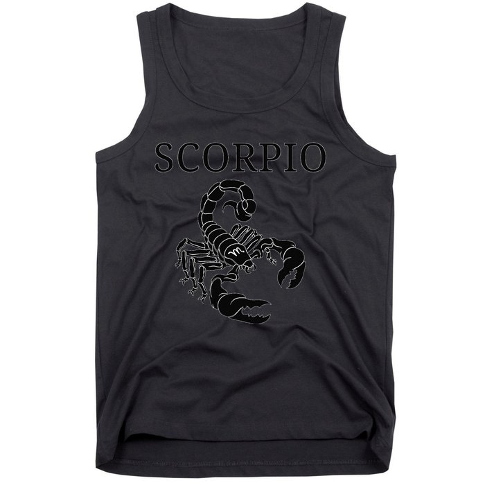 Scorpio Astrology Large Scorpion Zodiac Sign & Scorpio Name Tank Top