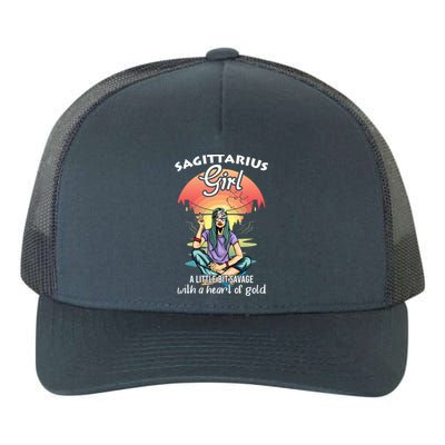 Sagittarius A Little Bit Savage Zodiac Sign Gift Yupoong Adult 5-Panel Trucker Hat