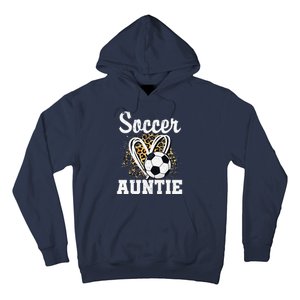 Soccer Auntie Leopard Heart Hoodie