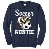 Soccer Auntie Leopard Heart Sweatshirt