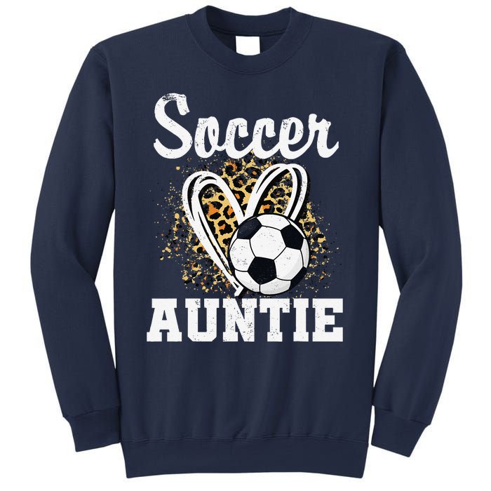 Soccer Auntie Leopard Heart Sweatshirt