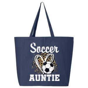 Soccer Auntie Leopard Heart 25L Jumbo Tote