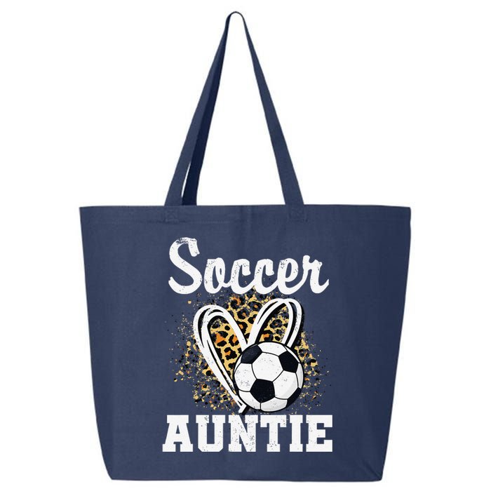 Soccer Auntie Leopard Heart 25L Jumbo Tote