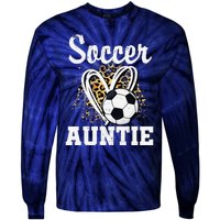 Soccer Auntie Leopard Heart Tie-Dye Long Sleeve Shirt