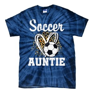 Soccer Auntie Leopard Heart Tie-Dye T-Shirt