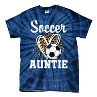 Soccer Auntie Leopard Heart Tie-Dye T-Shirt