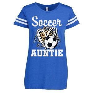 Soccer Auntie Leopard Heart Enza Ladies Jersey Football T-Shirt