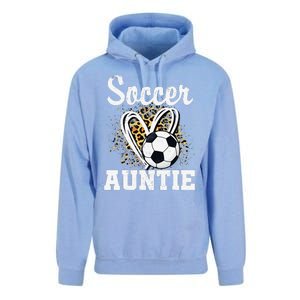 Soccer Auntie Leopard Heart Unisex Surf Hoodie