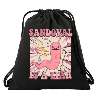 Sandovals A Liar Worm With A Mustache Drawstring Bag