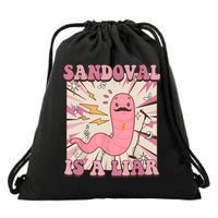 Sandovals A Liar Worm With A Mustache Drawstring Bag
