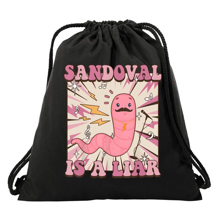 Sandovals A Liar Worm With A Mustache Drawstring Bag