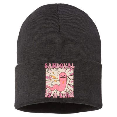 Sandovals A Liar Worm With A Mustache Sustainable Knit Beanie