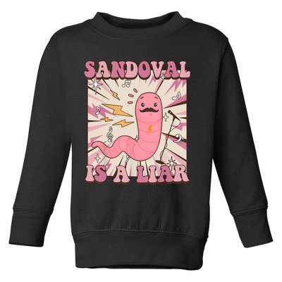 Sandovals A Liar Worm With A Mustache Toddler Sweatshirt