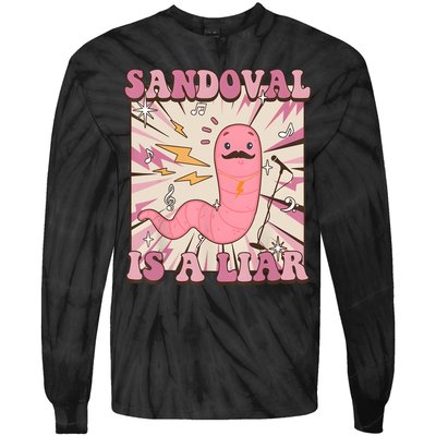 Sandovals A Liar Worm With A Mustache Tie-Dye Long Sleeve Shirt