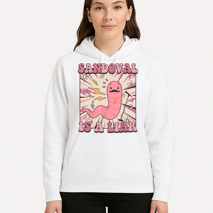 Sandovals A Liar Worm With A Mustache Hoodie