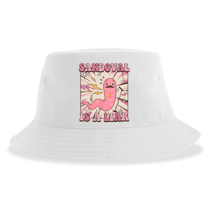 Sandovals A Liar Worm With A Mustache Sustainable Bucket Hat