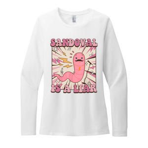 Sandovals A Liar Worm With A Mustache Womens CVC Long Sleeve Shirt