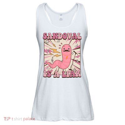 Sandovals A Liar Worm With A Mustache Ladies Essential Flowy Tank