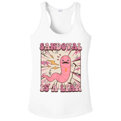 Sandovals A Liar Worm With A Mustache Ladies PosiCharge Competitor Racerback Tank