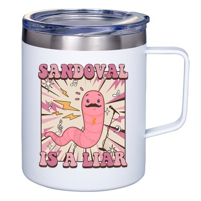 Sandovals A Liar Worm With A Mustache 12oz Stainless Steel Coffee Mug