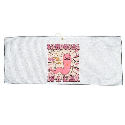 Sandovals A Liar Worm With A Mustache Large Microfiber Waffle Golf Towel