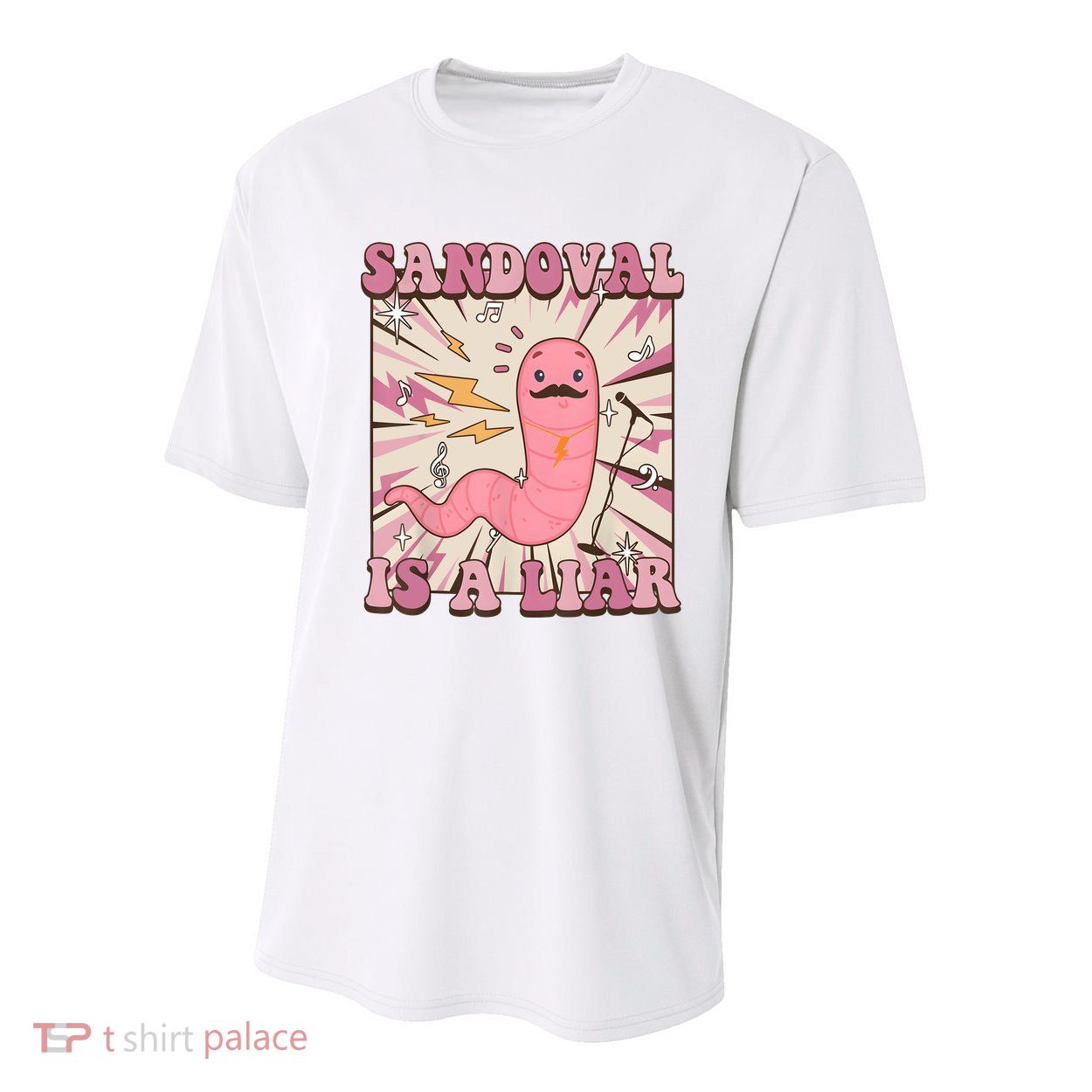 Sandovals A Liar Worm With A Mustache Youth Performance Sprint T-Shirt