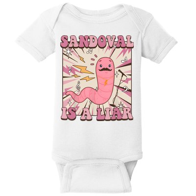 Sandovals A Liar Worm With A Mustache Baby Bodysuit