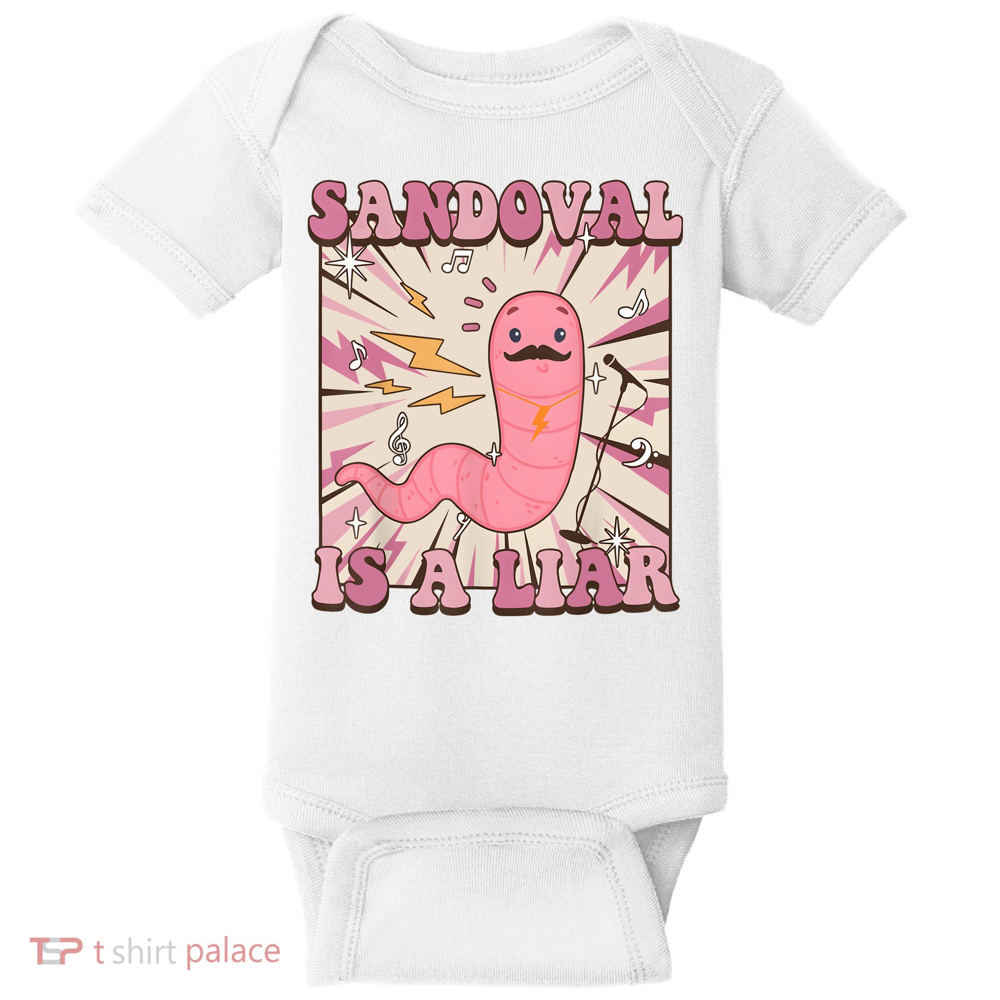 Sandovals A Liar Worm With A Mustache Baby Bodysuit