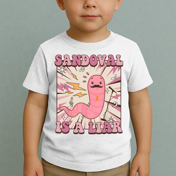 Sandovals A Liar Worm With A Mustache Toddler T-Shirt