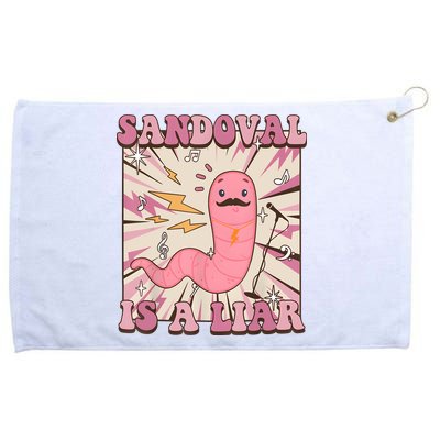 Sandovals A Liar Worm With A Mustache Grommeted Golf Towel
