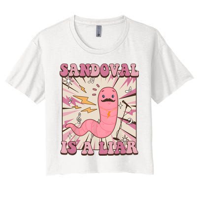 Sandovals A Liar Worm With A Mustache Crop Top