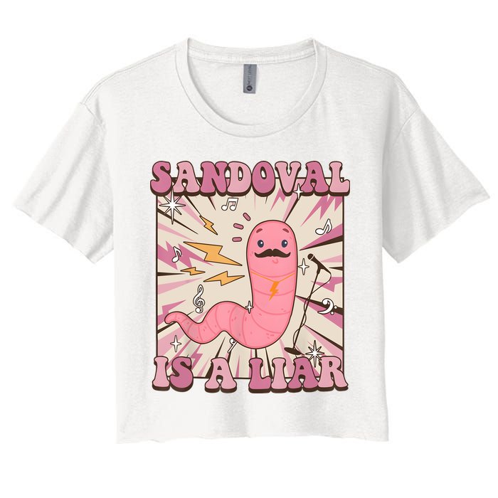 Sandovals A Liar Worm With A Mustache Crop Top