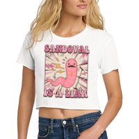 Sandovals A Liar Worm With A Mustache Crop Top