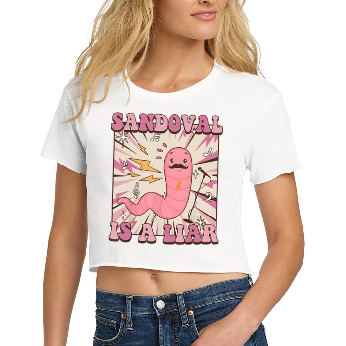 Sandovals A Liar Worm With A Mustache Crop Top
