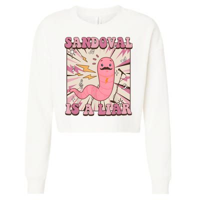 Sandovals A Liar Worm With A Mustache Cropped Pullover Crew