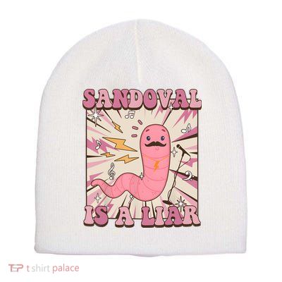 Sandovals A Liar Worm With A Mustache Short Acrylic Beanie