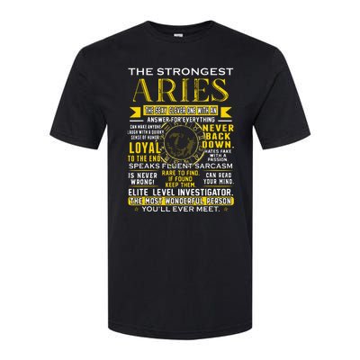 Strongest Aries Loyal Can Read Your Mind Zodiac Birthday Softstyle® CVC T-Shirt